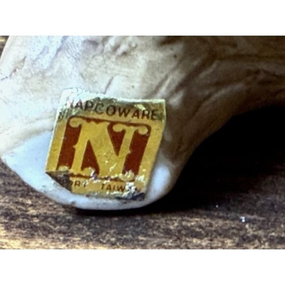 Napco Porcelain Two Owl Figurine Sitting on Branch # 314 w Sticker Japan 3.25" - Picture 7 of 7